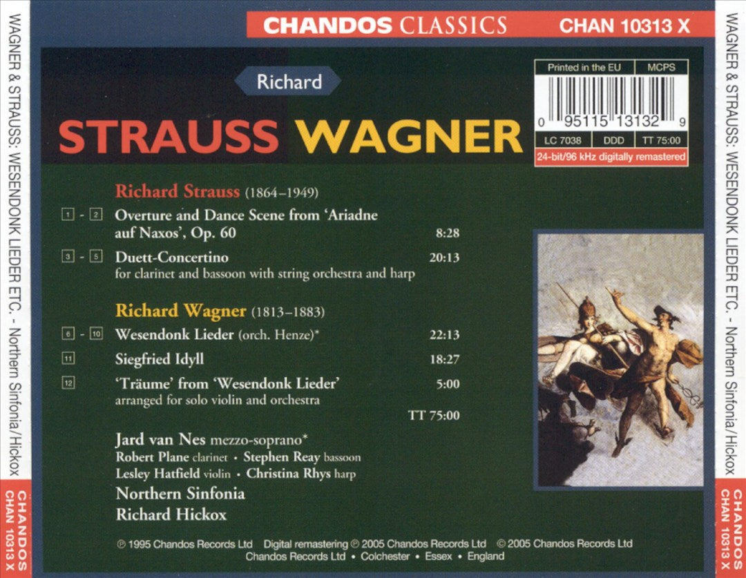 Strauss: Ariadne auf Naxos; Duett-Concertino; Wagner: Siegfried Idyll; Wesendonk Lieder cover art