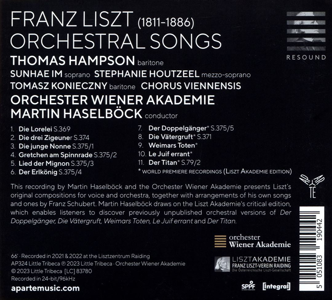 Liszt: Orchestral Songs cover art