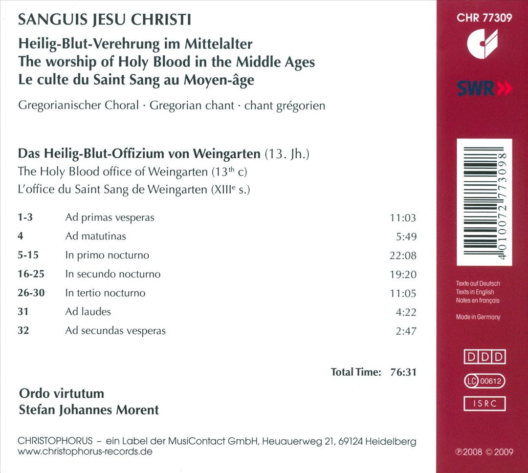 Sanguis Jesu Christi: The Worship of Holy Blood in the Middle Ages cover art