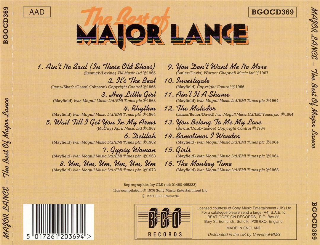 Very Best of Major Lance cover art