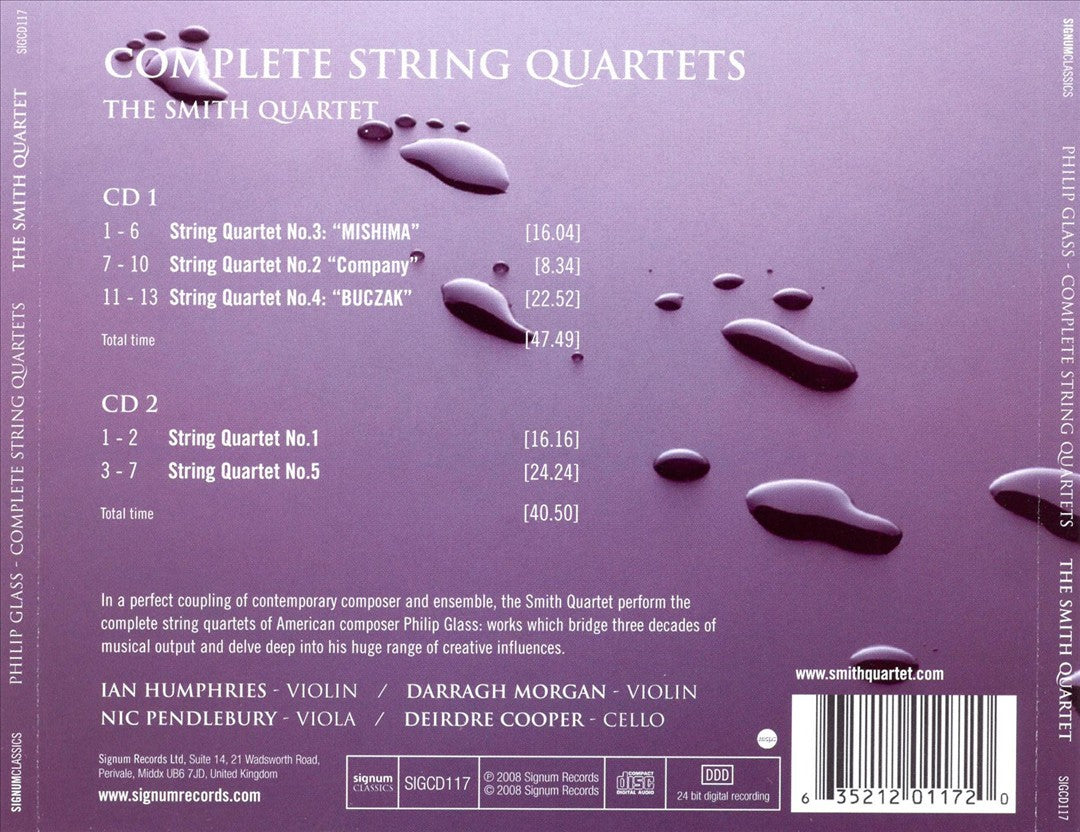 Philip Glass: Complete String Quartets cover art