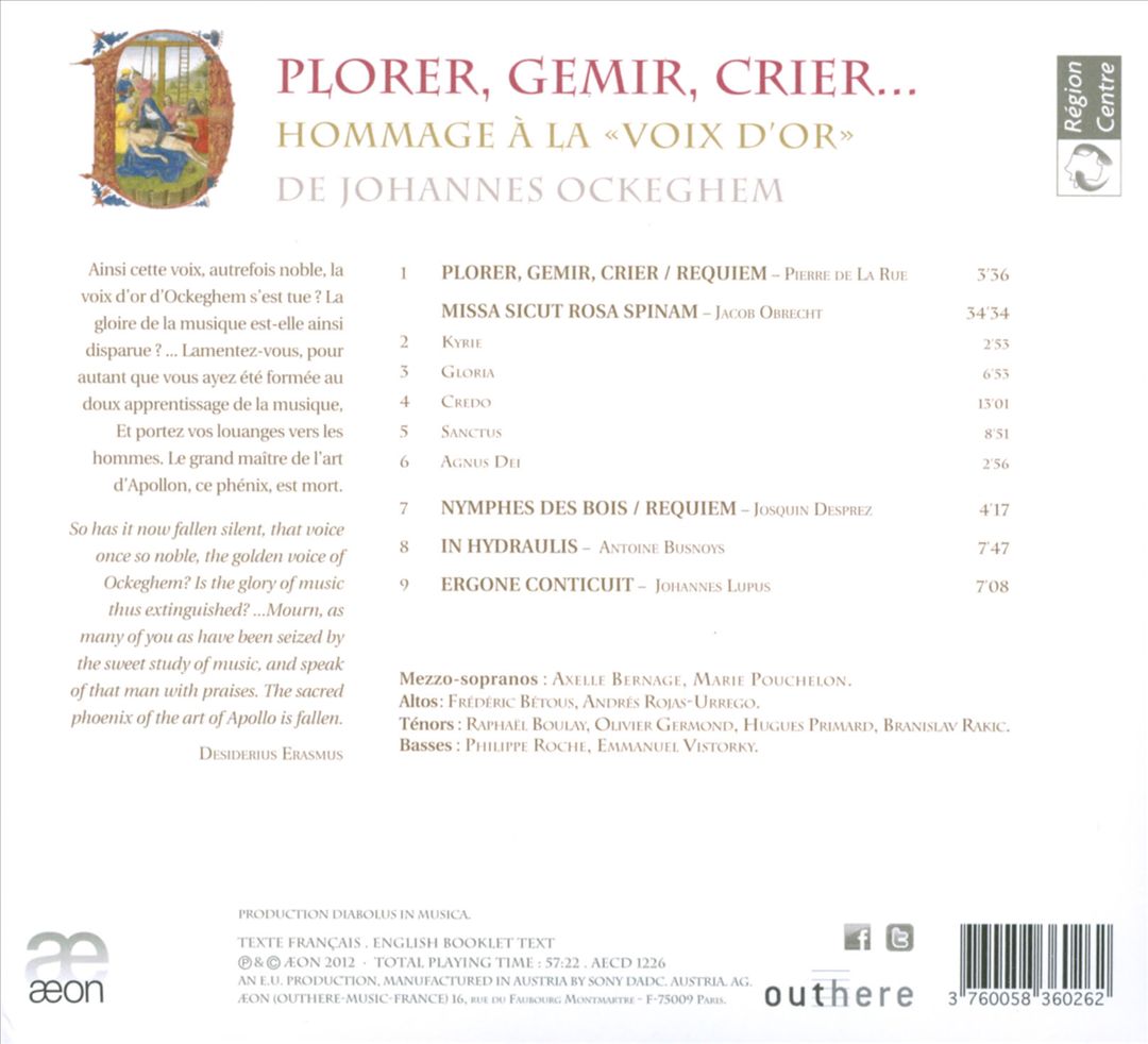 Hommage à la "Voix d'Or" de Johannes Ockeghem cover art