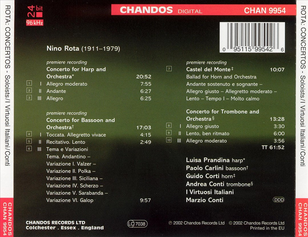 Nino Rota: Concertos cover art
