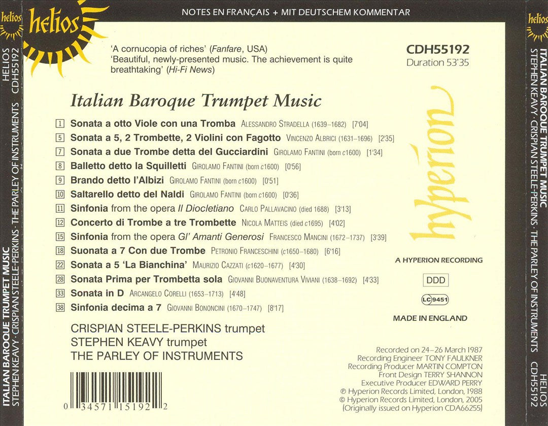 Italian Baroque Trumpet Music cover art