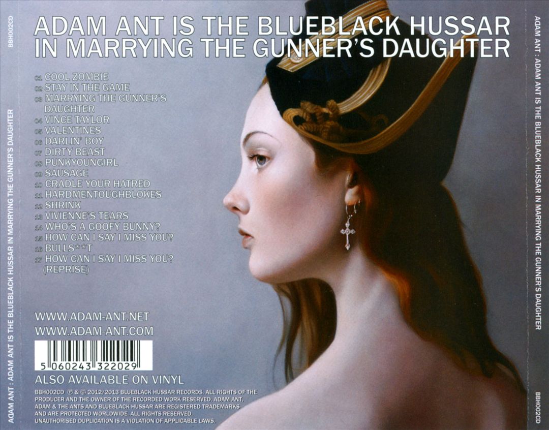 Adam Ant Is the BlueBlack Hussar in Marrying the Gunner's Daughter cover art