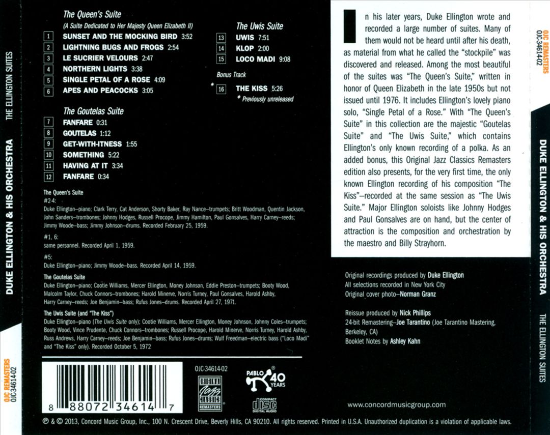 Ellington Suites: The Queen's Suite/The Goutelas Suite/The Uwis Suite cover art