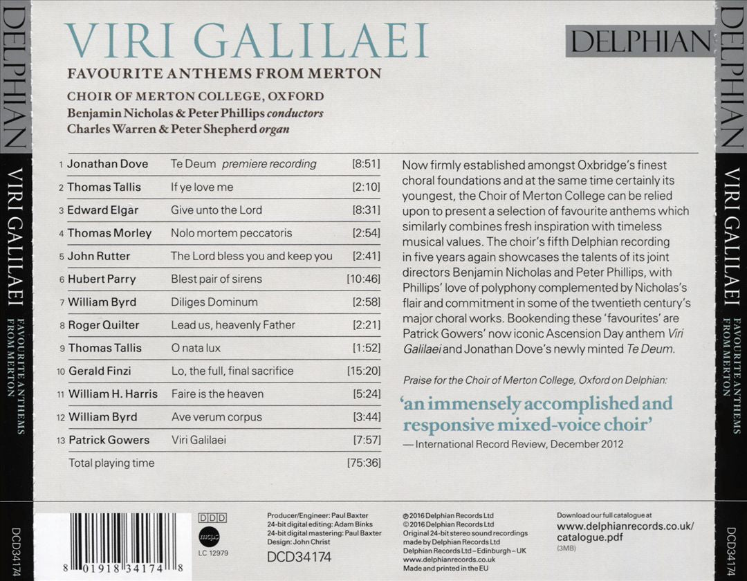 Viri Galilaei: Favourite Anthems from Merton cover art