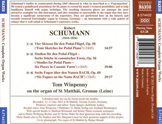 Schumann: Complete Organ Works cover art