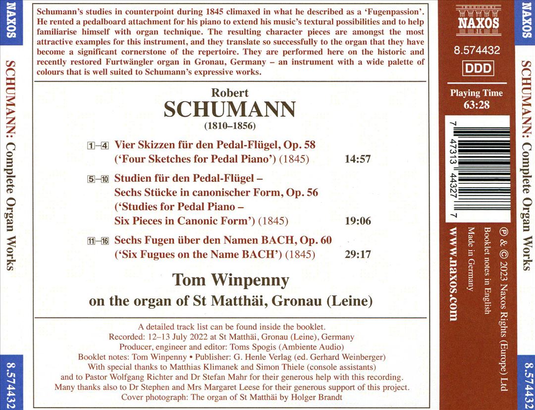 Schumann: Complete Organ Works cover art