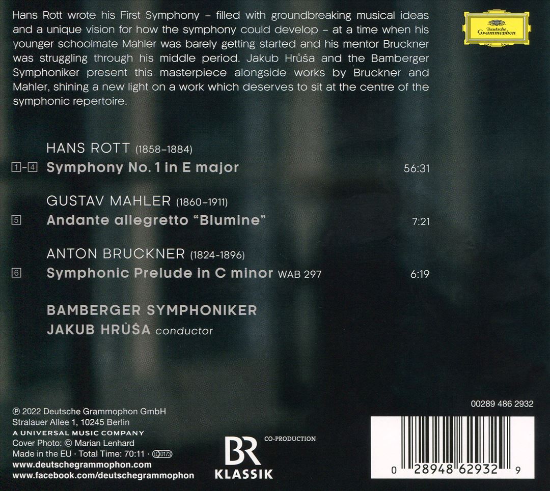 Hans Rott: Symphony No. 1; Mahler: Blumine; Bruckner: Symphonisches Präludium cover art