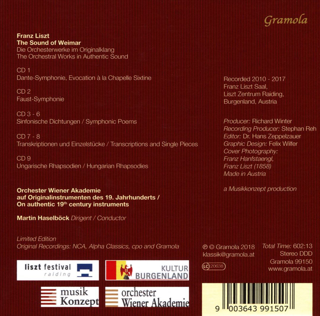 Sound of Weimar: Franz Liszt - Die Orchesterwerke im Originalklang cover art