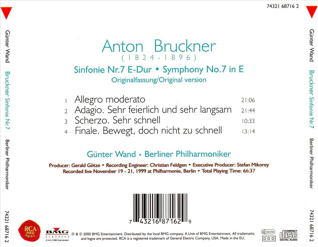 Bruckner: Symphony No. 7 cover art
