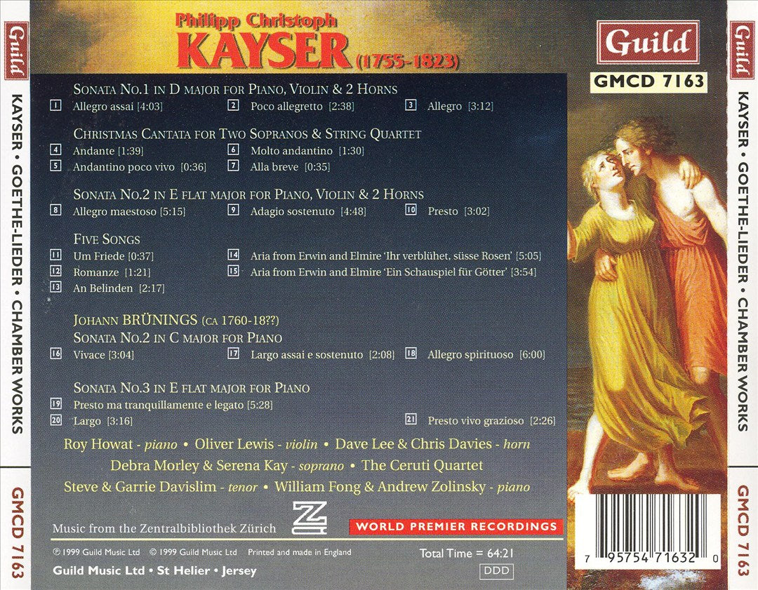 Philipp Christoph Kayser: Goethe-Lieder; Chamber Music cover art