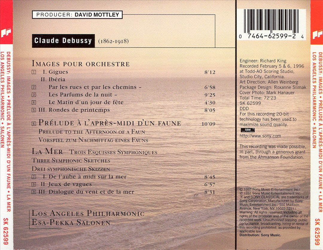 Debussy: Images; Prelude a l'apres; Midi d'un Faune; La Mer cover art