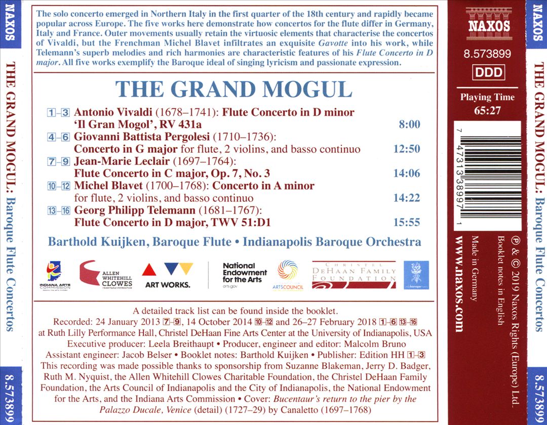 Grand Mogul: Virtuosic Baroque Flute Concertos cover art