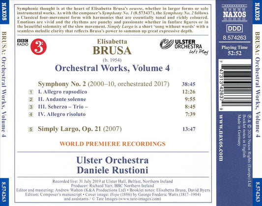 Elisabetta Brusa: Symphony No. 2; Simply Largo cover art