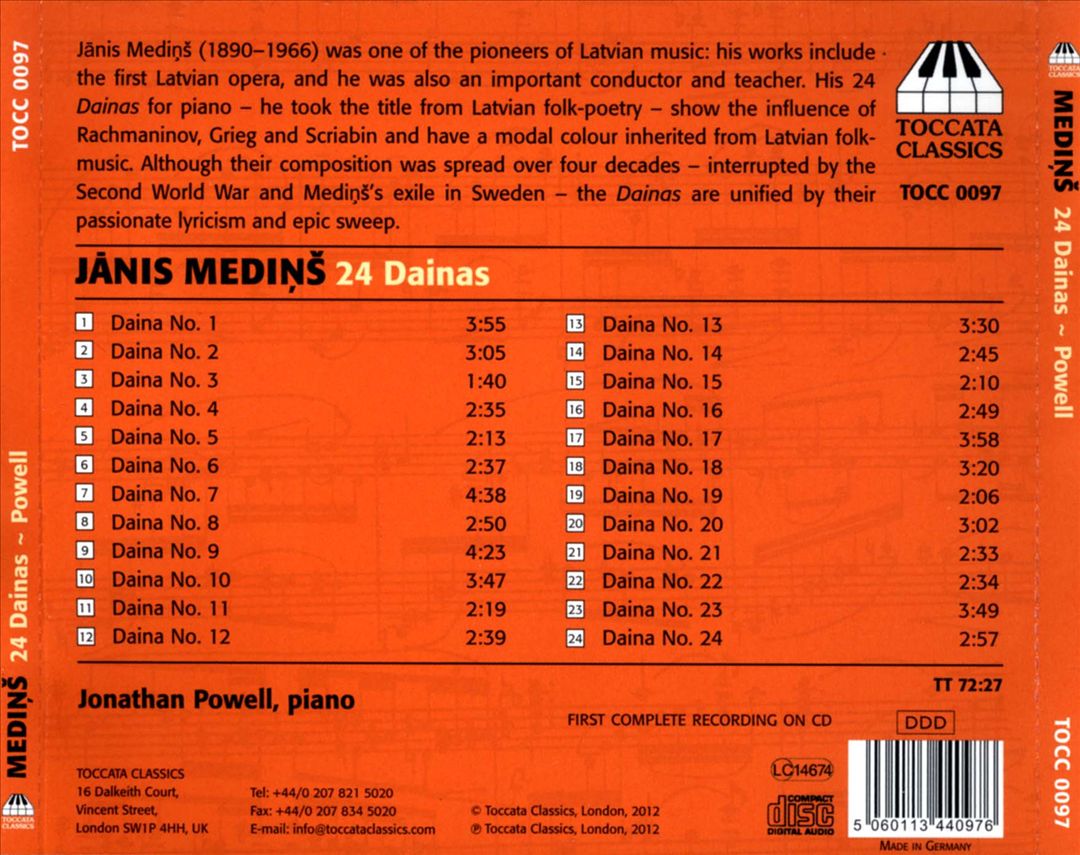 Janis Medins: 24 Dainas (Preludes) cover art