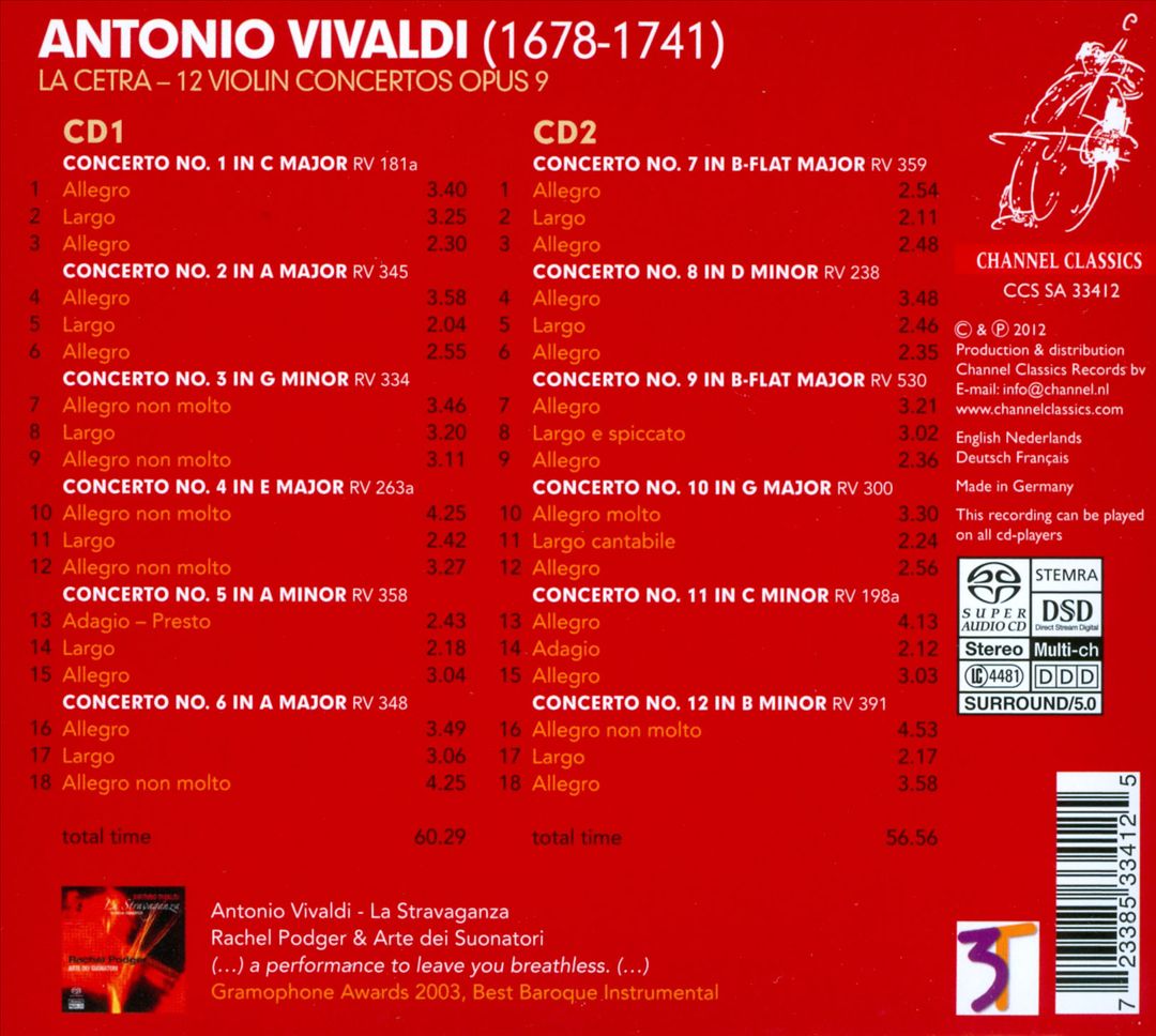 Vivaldi: La Cetra cover art