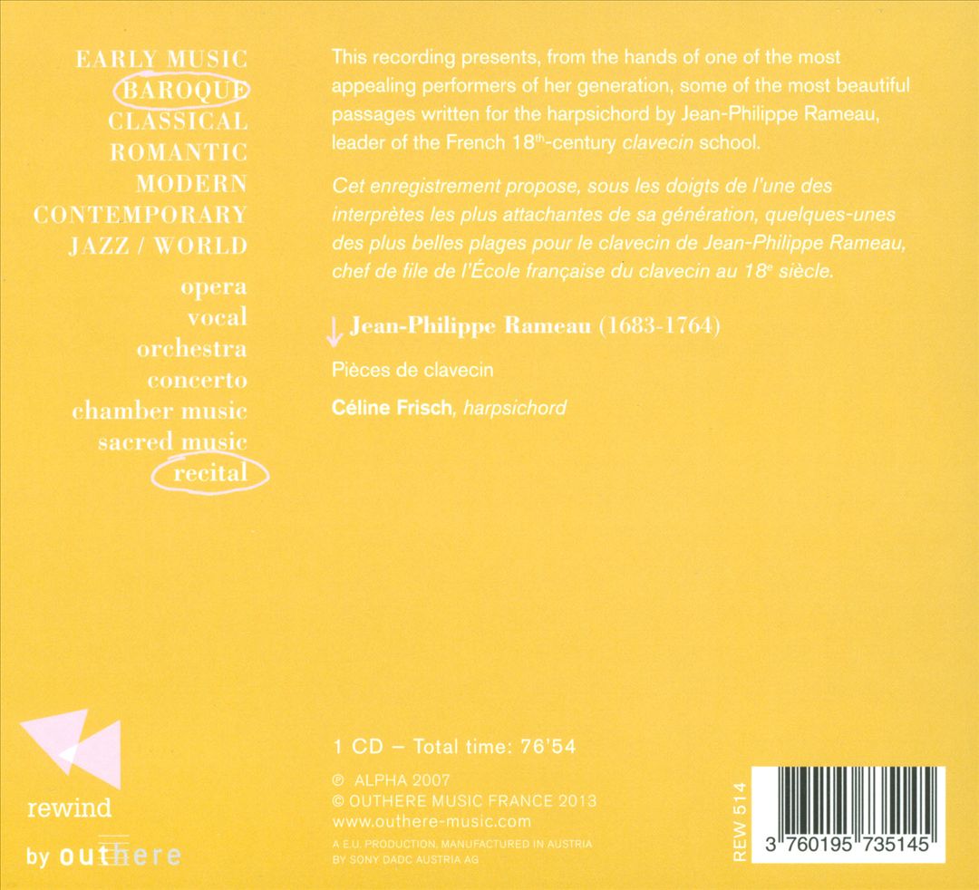Rameau: Pièces de clavecin cover art