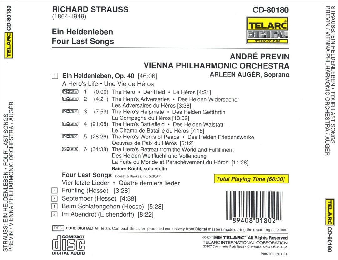 Richard Strauss: Ein Heldenleben; Vier letzte Lieder cover art