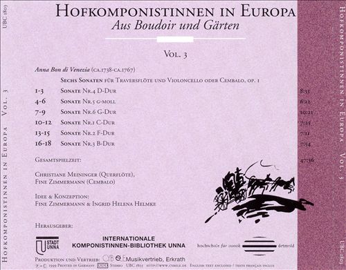 Hofkomponistinnen in Europa aus Boudoir und Gärten, Vol. 3 cover art