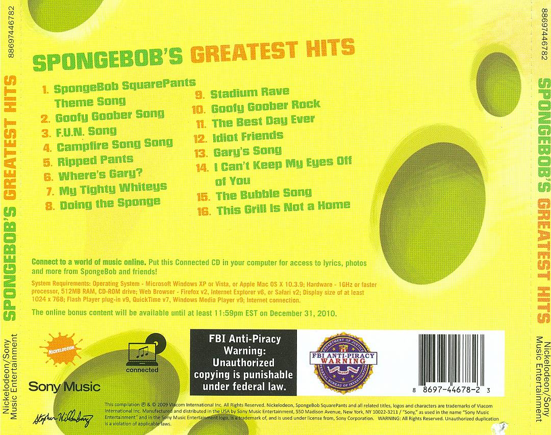 Spongebob's Greatest Hits (Walmart) cover art