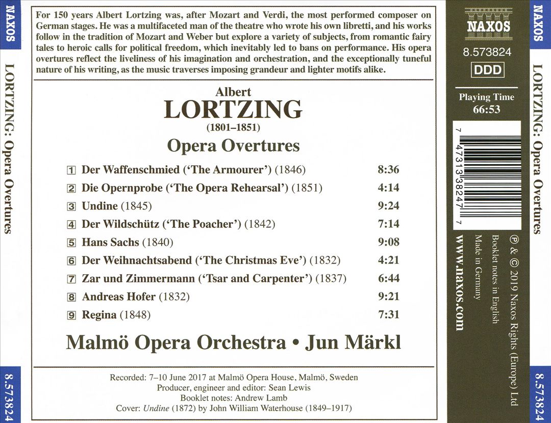 Lortzing: Opera Overtures - Der Waffenschmied, Undine, Der Wildschütz, Hans Sachs cover art