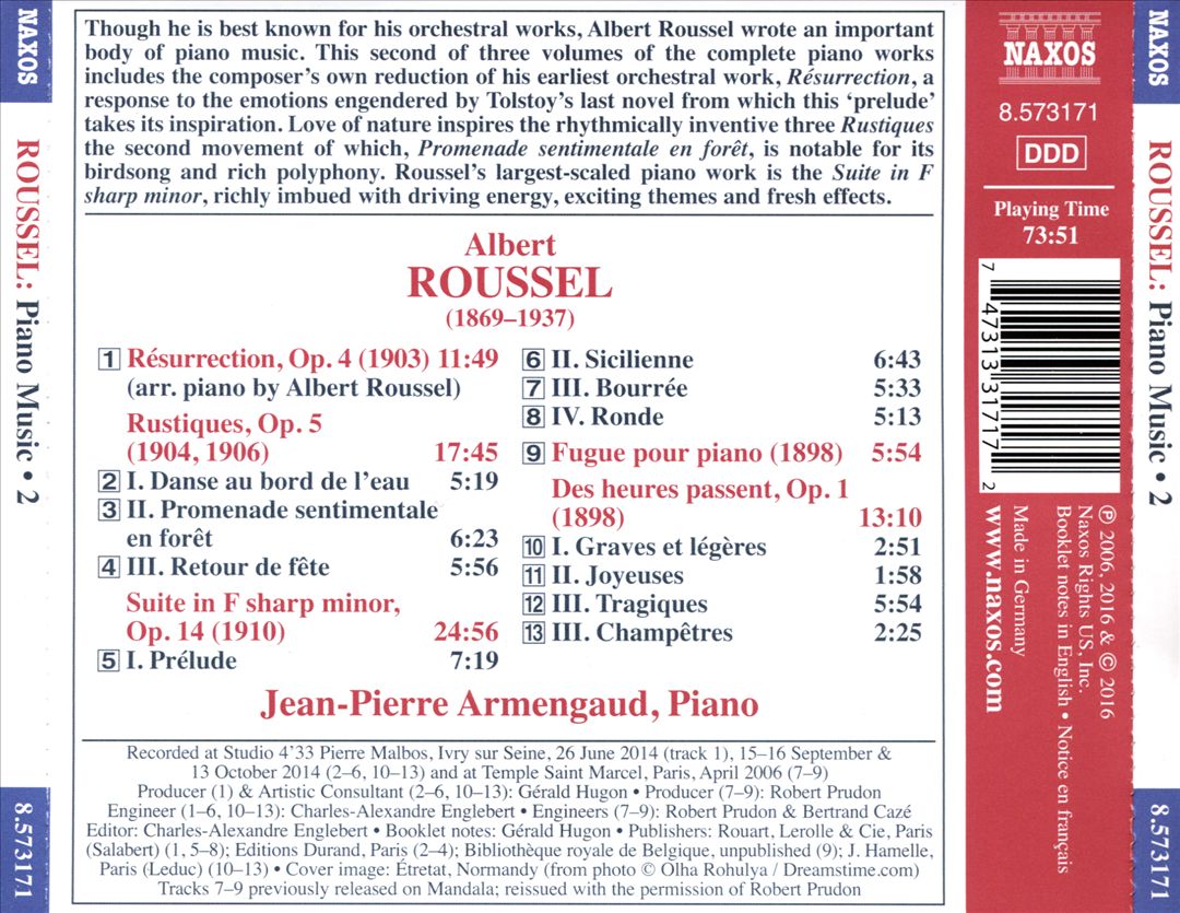 Roussel: Piano Music, Vol. 2 cover art