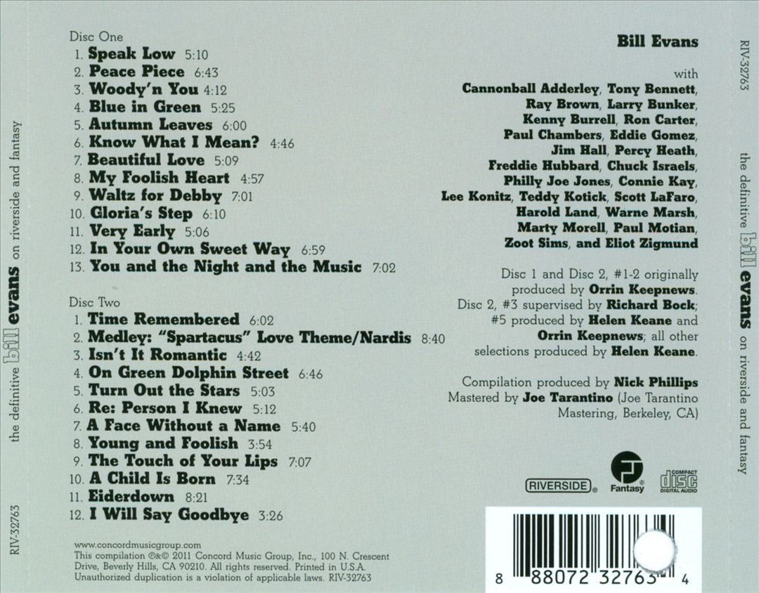 Definitive Bill Evans on Riverside and Fantasy cover art