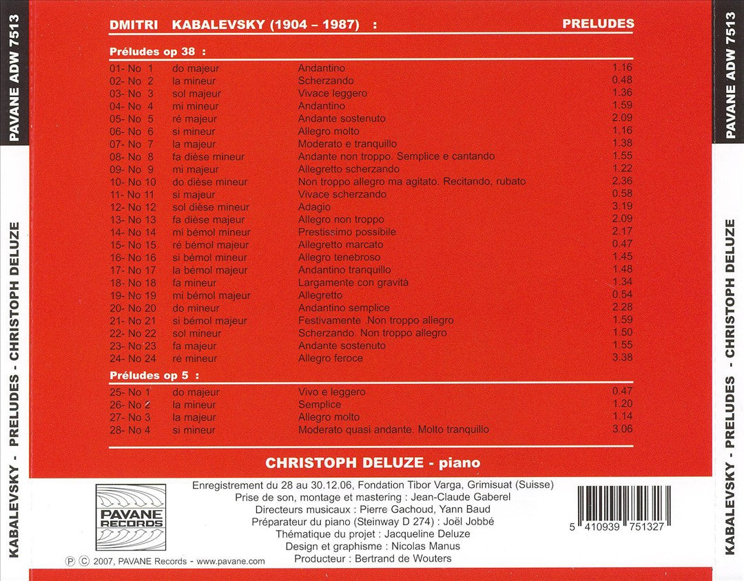 Kabalevsky: Préludes cover art