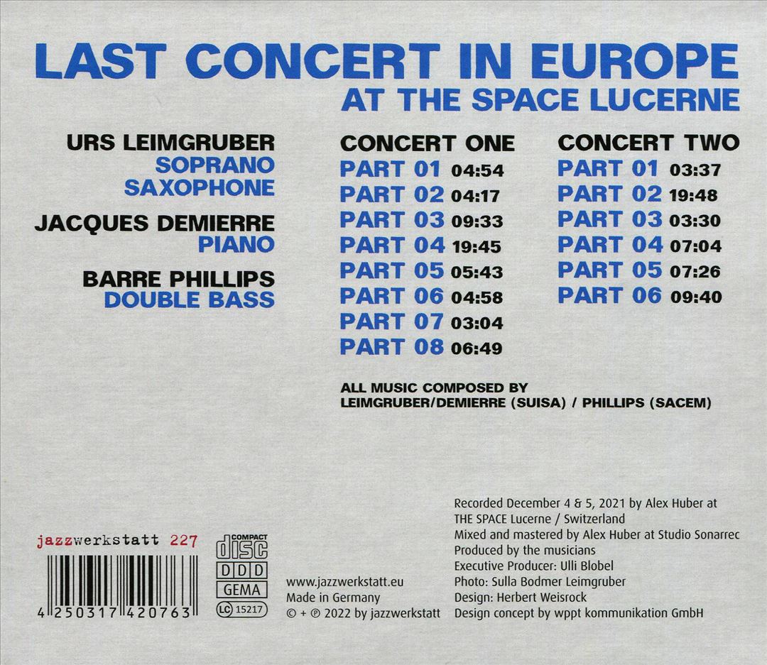 Last Concert In Europe: At the Space Lucerne cover art