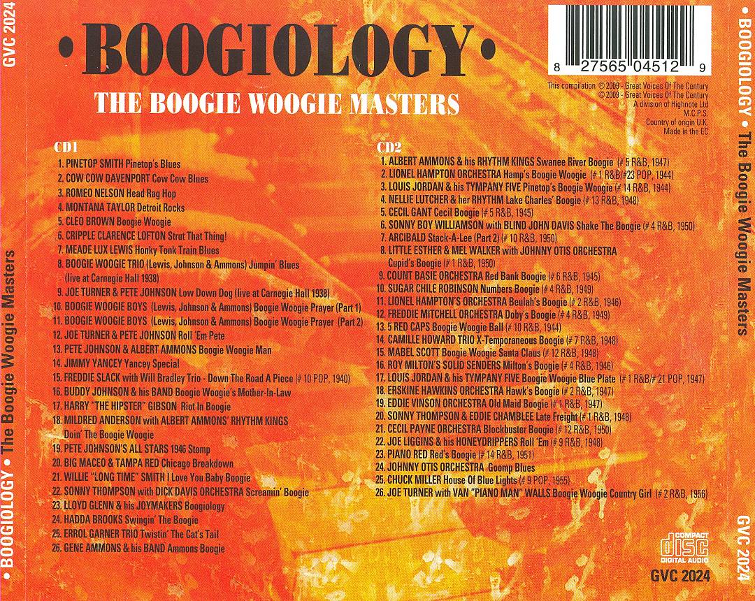 Boogiology: The Boogie Woogie Masters cover art