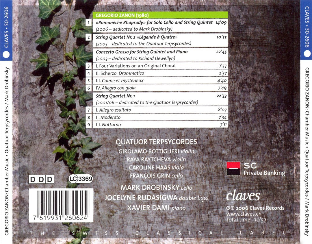 Gregorio Zanon: Chamber Music cover art