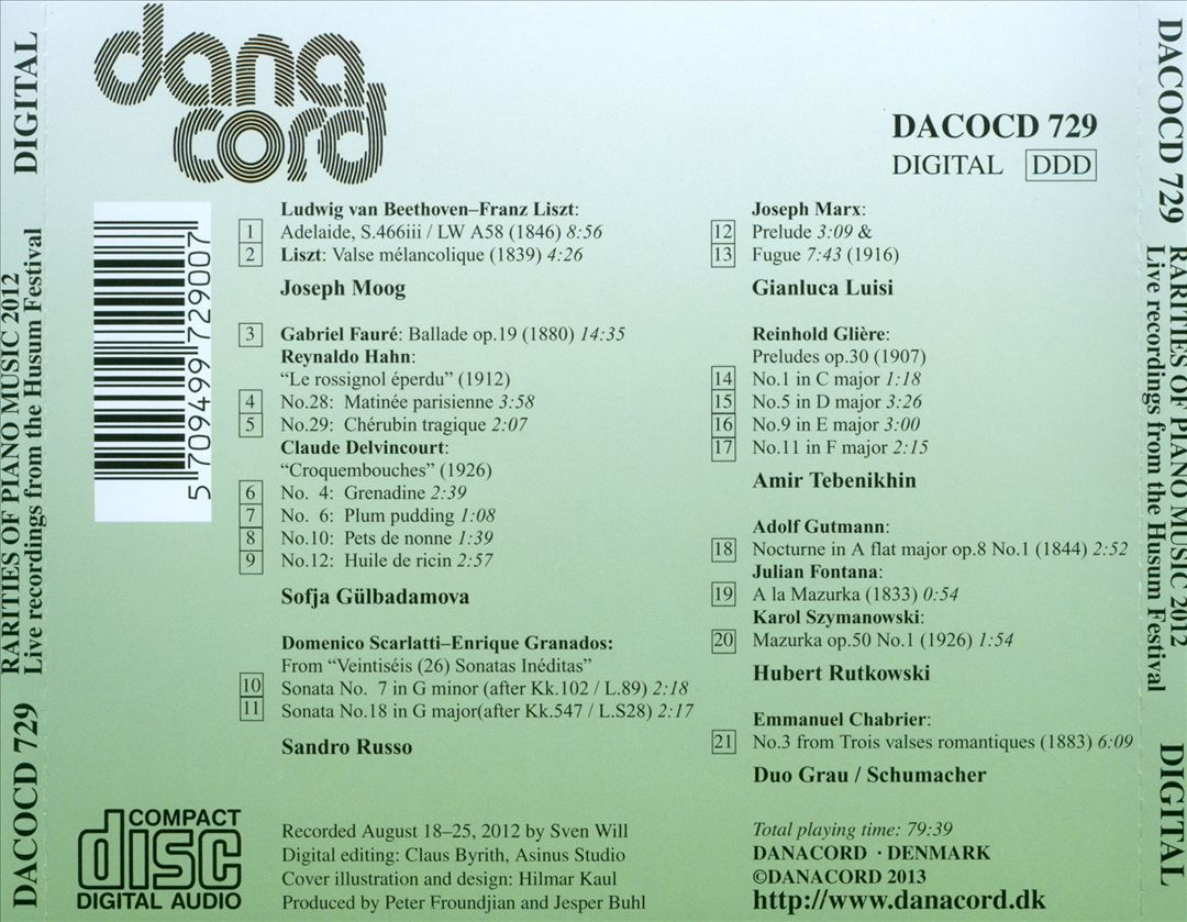Rarities of Piano Music at "Schloss vor Husum", Vol. 24 cover art