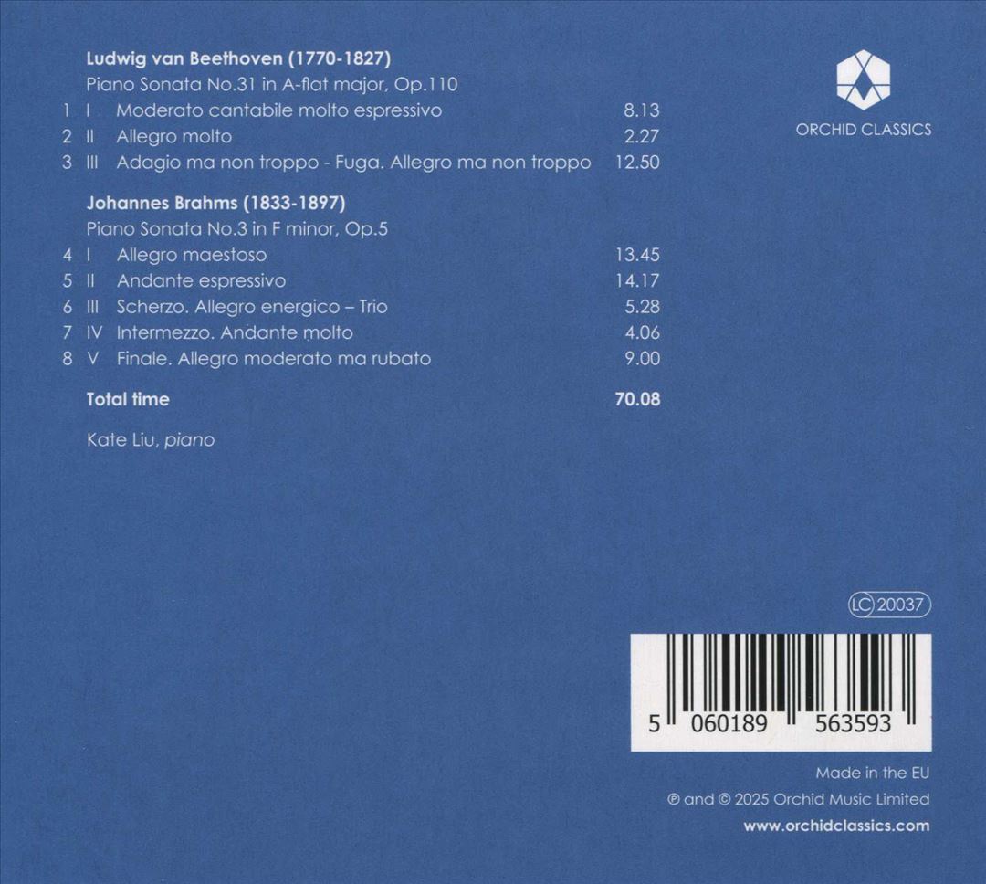 Beethoven: Op. 110; Brahms: Sonata No. 3 cover art