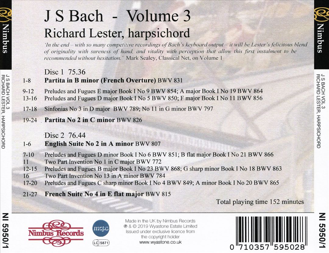 Bach, Vol. 3 cover art