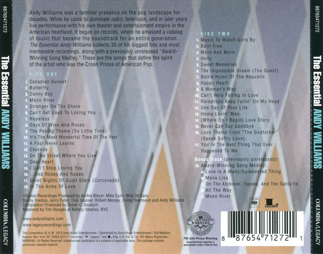 Essential Andy Williams [Bonus Disc] cover art