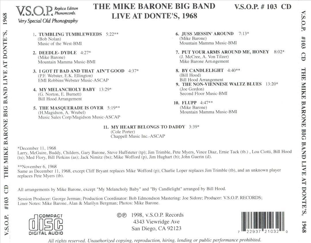 Live at Donte's 1968 cover art