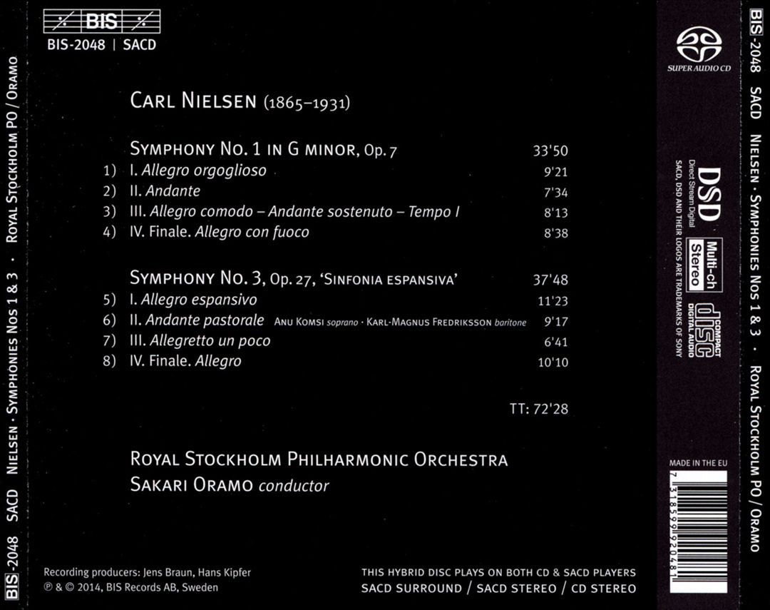 Carl Nielsen: Symphonies Nos. 1 & 3 "Sinfonia Espansiva" cover art