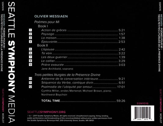 Messiaen: Poèmes pour Mi; Trois Petites Liturgies de la Présence Divine cover art