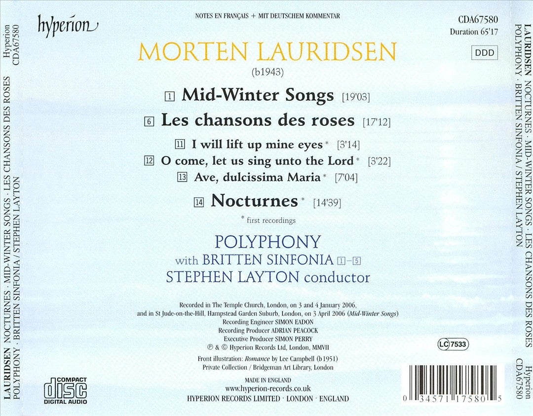 Morten Lauridsen: Nocturnes cover art