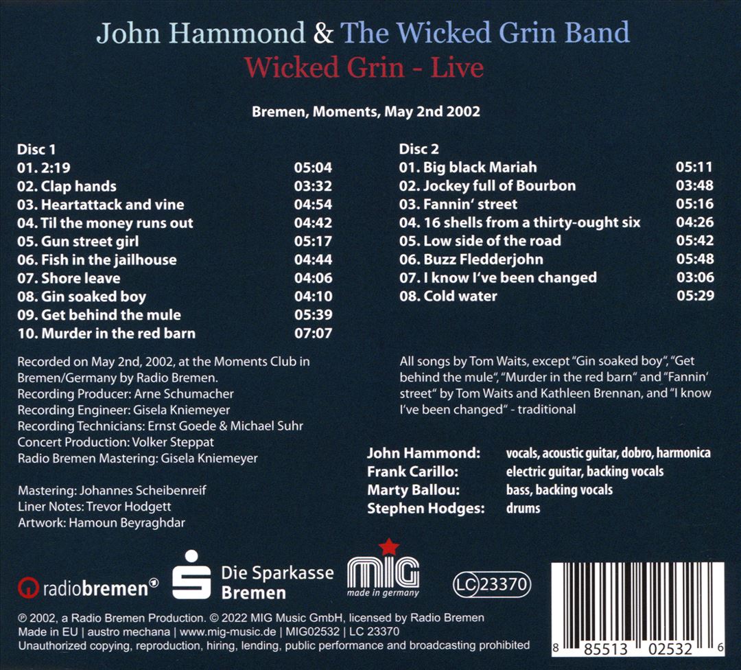 Wicked Grin: Live cover art