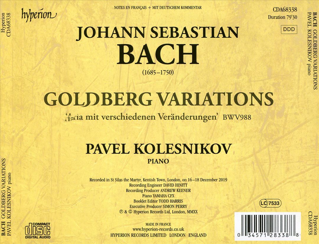 Johann Sebastian Bach: Goldberg Variations cover art