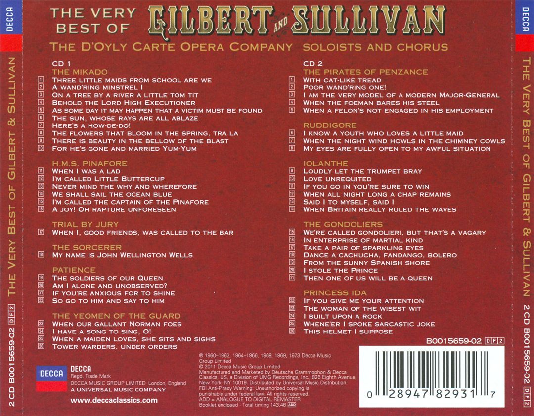Very Best of Gilbert & Sullivan cover art