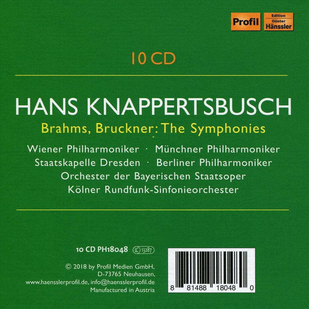 Johannes Brahms: Complete Symphonies; Anton Bruckner: Symphonies Nos. 3, 4, 5, 7, 8, 9 cover art