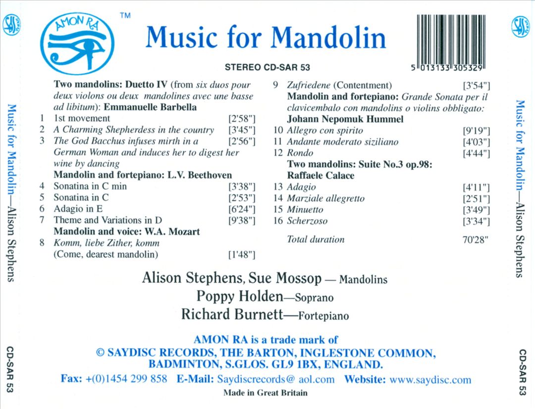 Music for Mandolin cover art