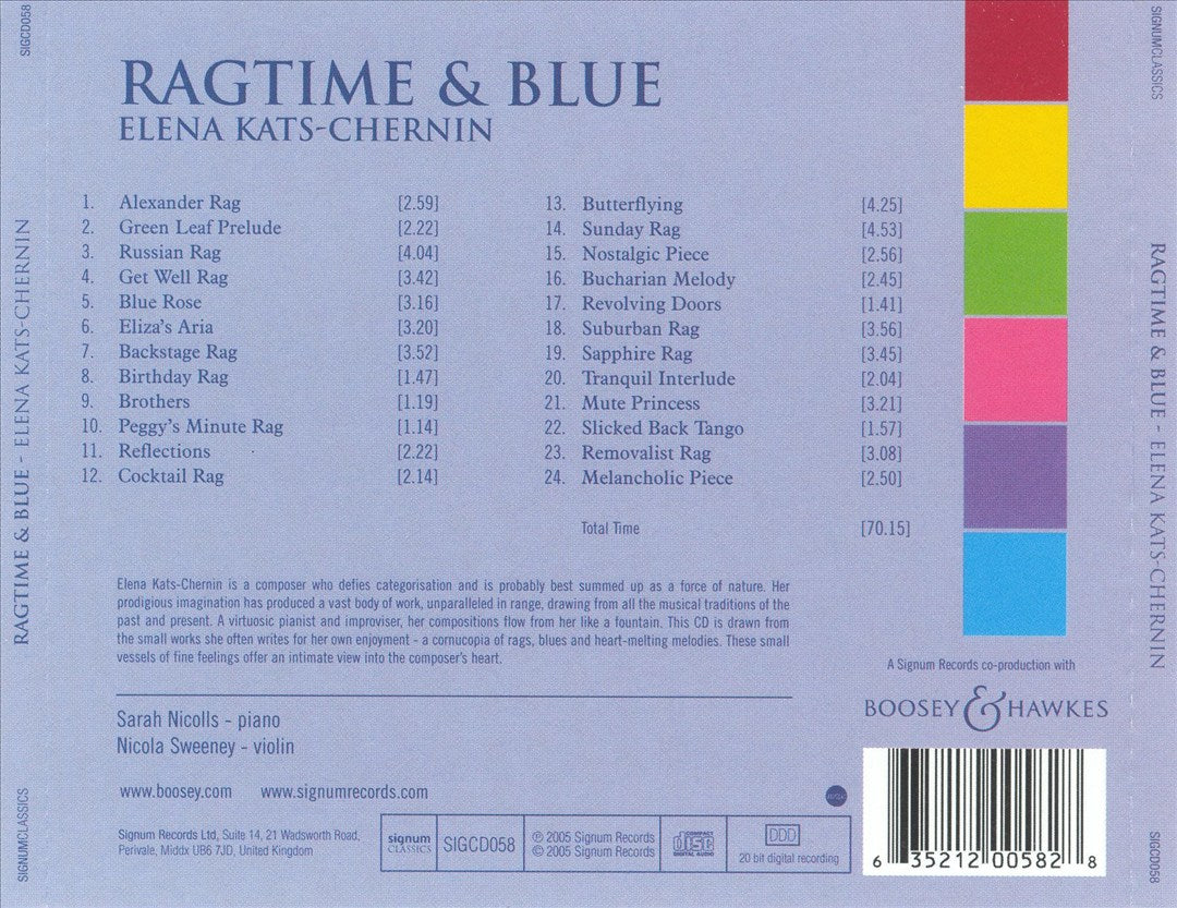 Elena Kats-Chernin: Ragtime & Blue cover art