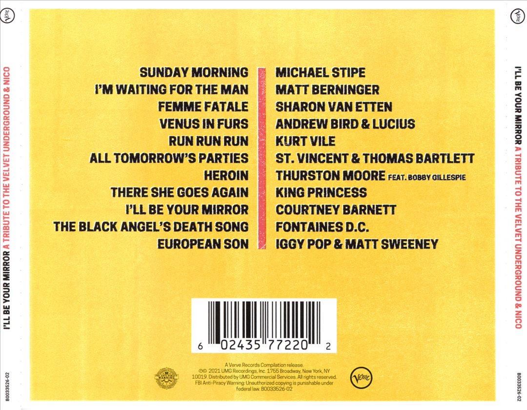 I'll Be Your Mirror: A Tribute to the Velvet Underground & Nico cover art
