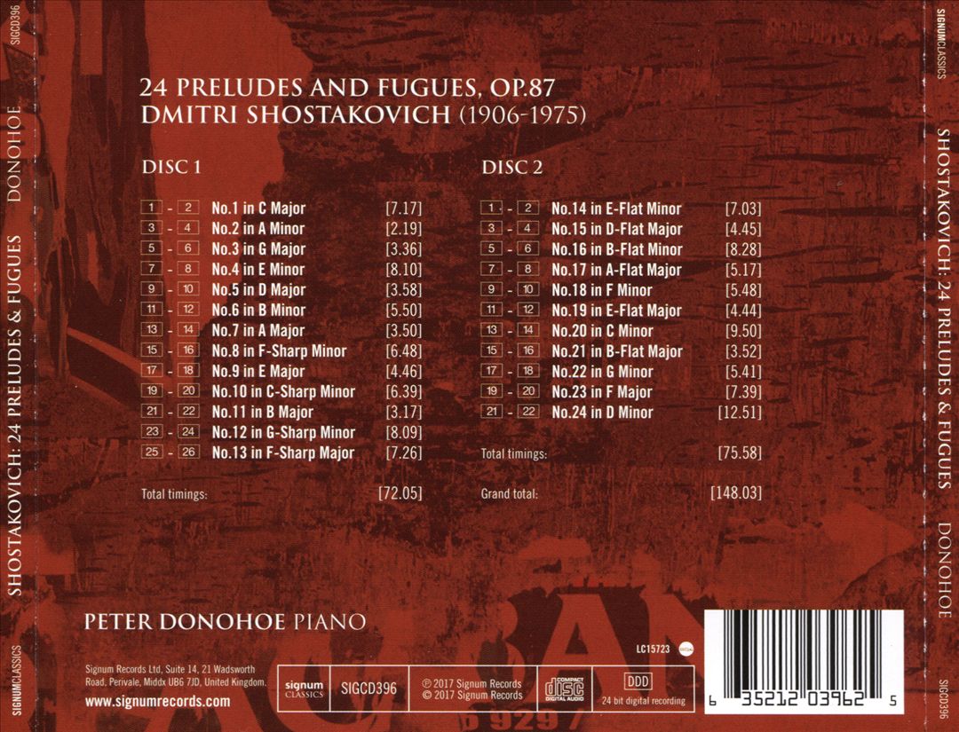 Shostakovich: 24 Preludes and Fugues cover art