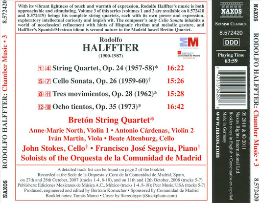 Rodolfo Halffter: Chamber Music, Vol. 3 cover art